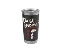 Do U Love Me Yes No Maybe Humor de pareja Cita romántica Vaso térmico de acero inoxidable de doble pared