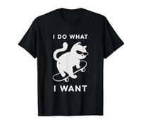 Do What I Want Cat Skateboard Cat Mom Sarcastic Humor Camiseta