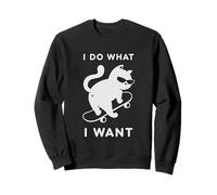 Do What I Want Cat Skateboard Cat Mom Sarcastic Humor Sudadera