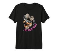 Do What I Want Leopard Print Bow Girl Rottweiler Puppy Lover Camiseta Premium