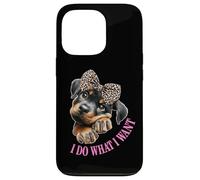 Do What I Want Leopard Print Bow Girl Rottweiler Puppy Lover Carcasa para iPhone 13 Pro