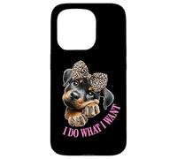 Do What I Want Leopard Print Bow Girl Rottweiler Puppy Lover Carcasa para iPhone 15 Pro