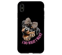 Do What I Want Leopard Print Bow Girl Rottweiler Puppy Lover Carcasa para iPhone XS MAX