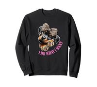 Do What I Want Leopard Print Bow Girl Rottweiler Puppy Lover Sudadera