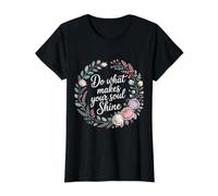 Do What Makes Your Soul Shine Inspiración de luz - Camiseta gráfica económica, Mujer, Negro, XS
