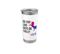Do You Like Boys or Girls Bisexual Gay Pride Unicorn LGBT Vaso térmico de acero inoxidable de doble pared