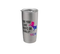 Do You Like Boys or Girls Bisexual Gay Pride Unicorn LGBT Vaso térmico de acero inoxidable de doble pared