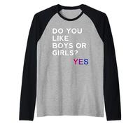 Do You Like Boys or Girls Yes Bisexual Gay Pride Month LGBT Camiseta Manga Raglan