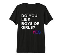 Do You Like Boys or Girls Yes Bisexual Gay Pride Month LGBT Camiseta Premium