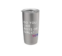 Do You Like Boys or Girls Yes Bisexual Gay Pride Month LGBT Vaso térmico de acero inoxidable de doble pared