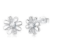 DOA Pendientes de tuerca de plata de ley con cristales de circonita, color amarillo, rosa, verde, blanco, azul, regalo para niñas, Extra Large, Circonita cúbica, Circonia cúbica