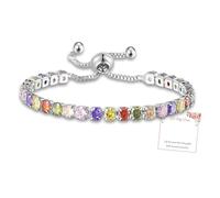 DOA Pulseras para mujer, pulsera de plata de ley chapada en plata de ley para mujer, regalos de cumpleaños para madres y hermanas con tarjetas, pulsera de tenis chapada en plata de ley, Circonio