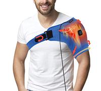 Doact Shoulder Brace, Support Wrap Belt Shoulder Support, USB Electric Shoulder Heating Pad para Rotator Cuff (Azul, S)