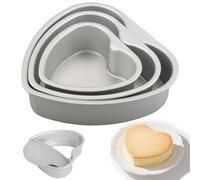 Doafoce 3 Piezas Molde para Pasteles en Forma de Corazón Anodizado Molde para Hornear Pasteles 6in, 8in, 10in