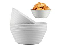 Doafoce Juego de 6 Cuencos de Plástico Grandes 1200ml Ensaladera Irrompibles Reutilizables para Cereales, Sopa - Lavavajillas y Microondas, 20cm