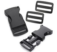 DOANTE 2 pcs Hebilla de Plástico Ajustable,clips de Hebilla,Cierres a Presión,Hebilla de repuesto para mochila,Hebillas de liberación lateral para Hacer Bricolaje,Correa de Equipaje y de Mochila-25mm
