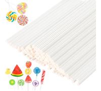 DOANTE 50 Piezas Chuches Palitos de Papel,palitos de papel para piruletas,Palillos de piruleta,Palos Para Cake,palitos de papel sólidos Blanco,para hacer piruletas,Chocolate(10cm*3.5mm)