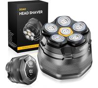 Doao Afeitadora Cabeza Hombre, Cabezales MagnéTica 6D Mejorada, Afeitado En 2 Min, Maquina Para Afeitar Cabeza En Seco Y HúMedo Con Pantalla Led, 180 Mins Uso, Resistente Al Agua, Carga RáPida Usb
