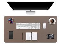 DOBAOJIA Alfombrilla de Escritorio, Protector de Escritorio, Alfombrilla Ordenador, Alfombrilla Teclado y Raton, Tapete de Escritorio, Cuero PU Impermeable + Gamuza Antideslizante (90 x 43cm Lodo)