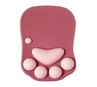 DOBAOJIA Alfombrilla de Ratón Ergonómica, Alfombrilla de Ratón con Pata de Gato, Mouse Pad Gaming, con Gel Silicona, para el hogar/Oficina/Juegos, Rojo Oscuro