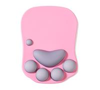 DOBAOJIA Alfombrilla de Ratón Ergonómica, Alfombrilla de Ratón con Pata de Gato, Mouse Pad Gaming, con Gel de Silicona, para el hogar/Oficina/Juegos, Rosa y Gris