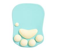 DOBAOJIA Alfombrilla de Ratón Ergonómica, Alfombrilla de Ratón Reposamuñecas, Alfombrilla de Ratón con Pata de Gato, Mouse Pad Gaming, con Gel Silicona, para el hogar/Oficina/Juegos, Verde y Amarillo