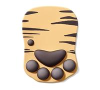 DOBAOJIA Alfombrilla de Ratón Ergonómica, Alfombrilla de Ratón con Pata de Gato, Mouse Pad Gaming, con Gel de Silicona, para el hogar/Oficina/Juegos, Amarillo/Negro