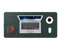 DOBAOJIA Alfombrilla de Ratón Extendida Mousepad Tapete de Escritura Estera Oficina Alfombrilla Escritorio Protector Escritorio, Cuero PU Impermeable + Gamuza Antideslizante (80 x 40 cm Verde Oscuro)