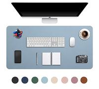 DOBAOJIA Alfombrilla de Ratón Mousepad XXL, Tapete de Escritura Estera Oficina Alfombrilla de Escritorio Protector Escritorio, Cuero PU Impermeable+Gamuza Antideslizante 90 x 43cm (Azul Grisáceo)