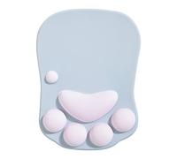 DOBAOJIA Alfombrilla de Ratón Ergonómica, Alfombrilla de Ratón Reposamuñecas, Alfombrilla de Ratón con Pata de Gato, Mouse Pad Gaming, con Gel de Silicona, para el hogar/Oficina/Juegos, Gris y Rosa