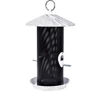 dobar® 10061e - Comedero para pájaros (Metal, 19 x 31,5 cm), Color Blanco y Negro