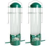 dobar® 11502 Comedero Compacto para pájaros con Postes de Aterrizaje, comedero para pájaros Silvestres para Colgar, comedero de plástico para pájaros en jardín/Patio/balcón, diámetro 7 x 25 cm, Color