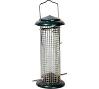 dobar, Wild Bird Nut Feeder Stainless Steel Frame Comedero con Tubo de Rejilla, Columna de alimentación para nueces y núcleos, 9,5 x 9,5 x 23 cm, Metal, Verde