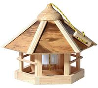 dobar® 21391e - Comedero para pájaros de Madera con diseño de Camuflaje - Casa Colgante para pájaros - Incluye comedero - Villa compacta para pájaros - 35 x 35 x 29 cm - Flameado Natural