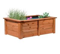dobar 29246FSCe - Estanque Alto para jardín de Madera Robusta, Mini Estanque para jardín, terraza, balcón, Incluye lámina para Estanque, 120 x 72 x 42 cm