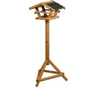 dobar 48100FSC - Comedero para pájaros con Soporte para pájaros de Madera con Tejas de betún, casa para pájaros con Soporte de Tres Patas, para jardín, terraza/balcón, Color Verde, 44 x 44 x 101 cm