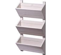 dobar 58381FSCe - Macetero Vertical para Colgar en la Pared, 38 x 17,5 x 79 cm, Color Blanco