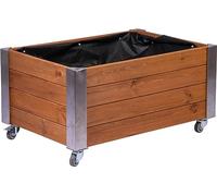 dobar® Bancal Alto Rolfi | Bancal Alto con Fieltro para Plantas | Jardinera de Madera | 78 x 52 x 40,5 cm | Pino | marrón