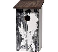 dobar® Betula Pendular - Caja Nido para pájaros Silvestres (Madera, 15,5 x 14,5 x 30 cm), Color Blanco