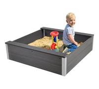 dobar® Caja de Arena de WPC Resistente a la Intemperie - Caja de Arena para Jugar para el jardín - 115 x 115 x 30 cm - Antracita