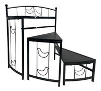 dobar Escalera de Flores de Metal con 3 Niveles, estantería para Plantas de Acero con Recubrimiento en Polvo, Soporte para Flores con amplias estantes, para Interiores y Exteriores, 60 x 30 x 65 cm