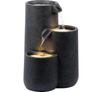 dobar® Fuente de jardín Brahma con iluminación LED, 3 Niveles de Polietileno Reciclado, Cascada para decoración de jardín, 44 x 42 x 60,5 cm, Antracita