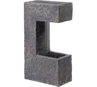 Dobar Fuente de jardín de Gran diseño con Bomba y LED, Cascada Decorativa con Maceta de Piedra Artificial, Gris, 39 x 20,5 x 70 cm
