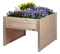 dobar® Garaje Grande para Robot cortacésped de Madera con Jardinera, Incluye lámina - cortacésped Garaje - 79 x 73 x 56 cm - Natural