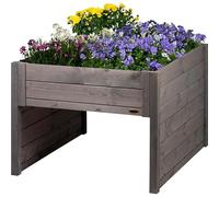dobar® Garaje Grande para Robot cortacésped de Madera con Jardinera, Incluye lámina - cortacésped Garaje - 79 x 73 x 56 cm - Antracita