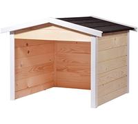 dobar Garaje para Robot cortacésped de Madera como Kit de construcción - Refugio para Robot cortacésped con Techo bituminoso - 76 x 68 x 52 cm - Natural/Blanco
