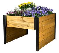 dobar® - Garaje para Robot cortacésped de Madera con Jardinera (Incluye Lana de Oveja, Refugio automower, Bicolor, 79 x 73 x 56 cm), Color Negro y marrón