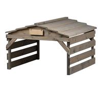 dobar Garaje para Robot cortacésped de Madera con Techo extraíble, con Escudo Personalizable, 78,5 x 74 x 52,5 cm, Gris Piedra