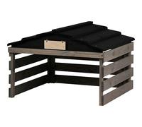 dobar Garaje para Robot cortacésped de Madera con Techo extraíble, con Escudo Personalizable, 78,5 x 74 x 52,5 cm, Gris/Negro