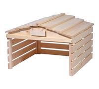 dobar® Garaje para Robot cortacésped de Madera con Techo extraíble, con Escudo Personalizable, 78,5 x 74 x 52,5 cm, Color Natural
